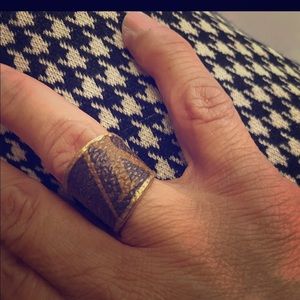 Upcycled ring lined with cheetah print